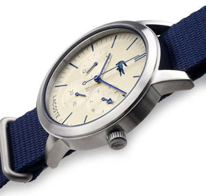 Lacoste Metro White Dial Blue Textile Strap Watch for Men - 2010875