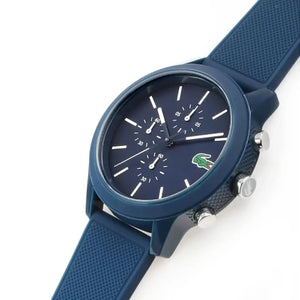 Lacoste 12.12 Chronograph Blue Dial Blue Silicon Strap Watch for Men - 2010970