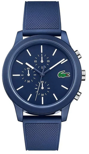 Lacoste 12.12 Chronograph Blue Dial Blue Silicon Strap Watch for Men - 2010970