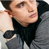 Lacoste 12.12 Chronograph Black Dial Black Silicon Strap Watch for Men - 2011012