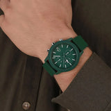 Lacoste 12.12 Chronograph Green Dial Green Silicone Strap Watch for Men - 2010973