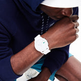 Lacoste 12.12 Chronograph White Dial White Silicon Strap Watch for Men - 2010974