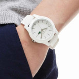 Lacoste 12.12 White Dial White Silicon Strap Watch for Men - 2010984