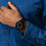 Lacoste 12.12 Black Dial Black Silicon Strap Watch for Men - 2010986