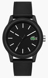 Lacoste 12.12 Black Dial Black Silicon Strap Watch for Men - 2010986