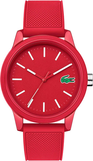 Lacoste 12.12 Red Dial Red Silicon Strap Watch for Men - 2010988