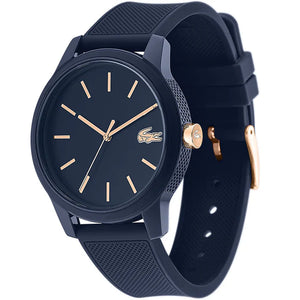 Lacoste 12.12 Navy Blue Dial Navy Blue Silicone Strap Watch for Men - 2011011