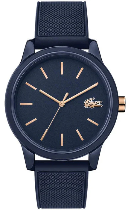 Lacoste 12.12 Navy Blue Dial Navy Blue Silicone Strap Watch for Men - 2011011
