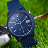 Lacoste 12.12 Blue Dial Blue Silicon Strap Watch for Men - 2011013