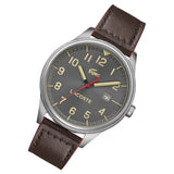 Lacoste Continental Gray Dial Brown Leather Strap Watch for Men - 2011020