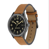 Lacoste Continental Black Dial Brown Leather Strap Watch for Men - 2011021