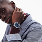 Lacoste Madrid Blue Dial Black Leather Strap Watch for Men - 2011034