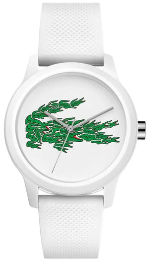 Lacoste 12.12 White Dial White Silicone Strap Watch for Men - 2011039