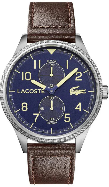 Lacoste Continental Blue Dial Brown Leather Strap Watch for Men - 2011040