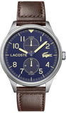 Lacoste Continental Blue Dial Brown Leather Strap Watch for Men - 2011040