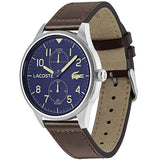 Lacoste Continental Blue Dial Brown Leather Strap Watch for Men - 2011040