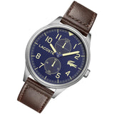 Lacoste Continental Blue Dial Brown Leather Strap Watch for Men - 2011040