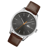Lacoste Vienna Grey Dial Brown Leather Strap Watch for Men - 2011045