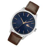 Lacoste Vienna Blue Dial Brown Leather Strap Watch for Men - 2011046