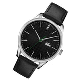 Lacoste Vienna Black Dial Black Leather Strap Watch for Men - 2011047