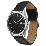 Lacoste Vienna Black Dial Black Leather Strap Watch for Men - 2011047