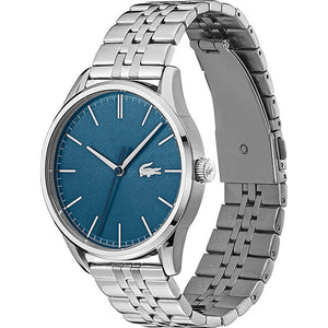 Lacoste Vienna Blue Dial Silver Steel Strap Watch for Men - 2011049