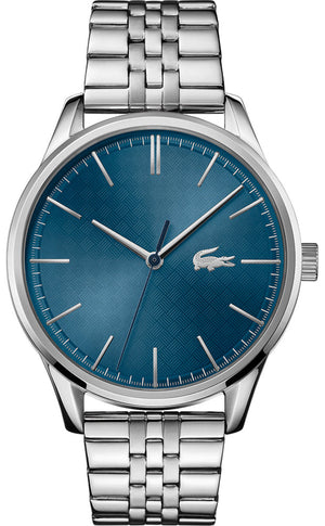 Lacoste Vienna Blue Dial Silver Steel Strap Watch for Men - 2011049