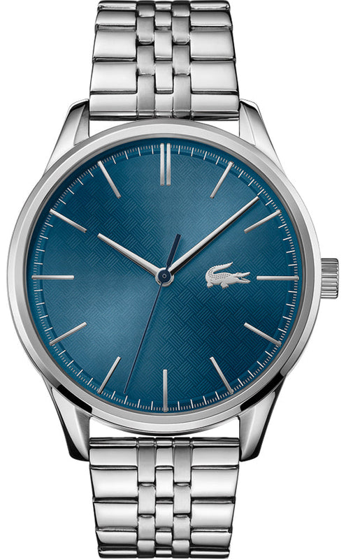 Lacoste Vienna Blue Dial Silver Steel Strap Watch for Men - 2011049