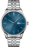 Lacoste Vienna Blue Dial Silver Steel Strap Watch for Men - 2011049