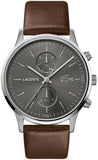 Lacoste Madrid Gray Dial Brown Leather Strap Watch for Men - 2011066