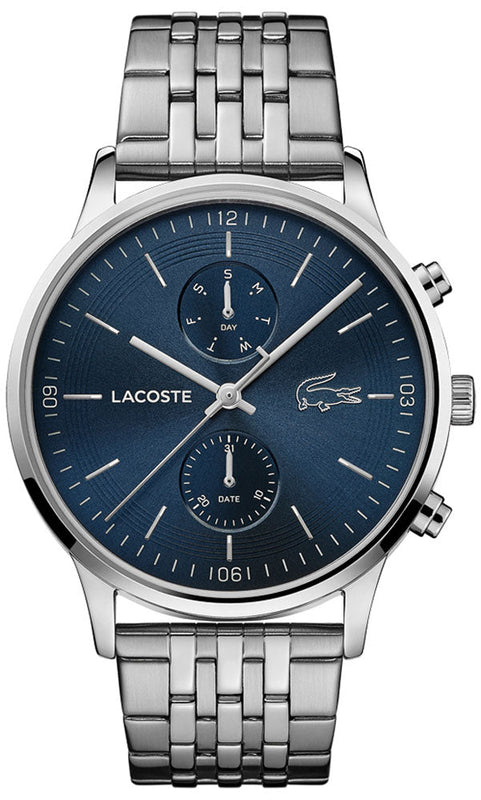 Lacoste Madrid Blue Dial Silver Steel Strap Watch for Men - 2011067