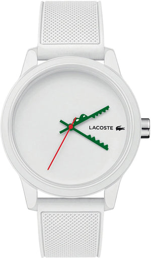 Lacoste 12.12 White Dial White Silicone Strap Watch for Men - 2011069
