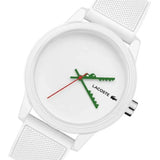 Lacoste 12.12 White Dial White Silicone Strap Watch for Men - 2011069