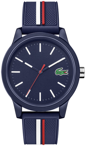 Lacoste 12.12 Blue Dial Two Tone Silicon Strap Watch for Men - 2011070