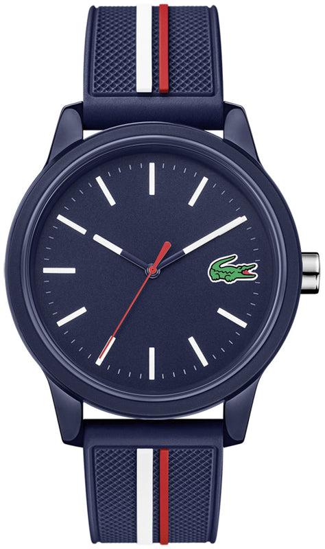 Lacoste 12.12 Blue Dial Two Tone Silicon Strap Watch for Men - 2011070