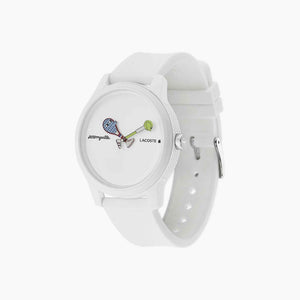 Lacoste Jeremyville White Dial White Silicone Strap Watch for Men - 2011072