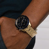 Lacoste Boston Blue Dial Gold Steel Strap Watch for Men - 2011096