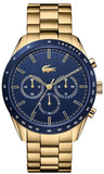 Lacoste Boston Blue Dial Gold Steel Strap Watch for Men - 2011096