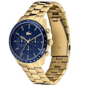 Lacoste Boston Blue Dial Gold Steel Strap Watch for Men - 2011096