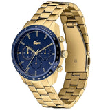 Lacoste Boston Blue Dial Gold Steel Strap Watch for Men - 2011096