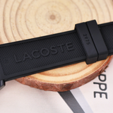 Lacoste 12.12 Black Dial Black Silicon Strap Watch for Men - 2011134