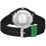 Lacoste 12.12 Black Dial Black Silicon Strap Watch for Men - 2011134