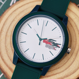 Lacoste 12.12 White Dial Green Silicon Strap Watch for Men  - 2011135