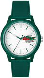 Lacoste 12.12 White Dial Green Silicon Strap Watch for Men  - 2011135