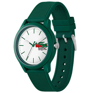Lacoste 12.12 White Dial Green Silicon Strap Watch for Men  - 2011135