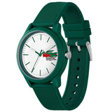Lacoste 12.12 White Dial Green Silicon Strap Watch for Men  - 2011135