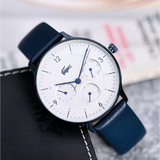 Lacoste Club White Dial Blue Leather Strap Watch for Men - 2011140