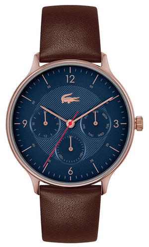 Lacoste Club Blue Dial Brown Leather Strap Watch for Men - 2011141