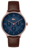 Lacoste Club Blue Dial Brown Leather Strap Watch for Men - 2011141