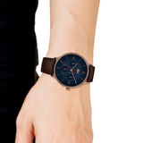 Lacoste Club Blue Dial Brown Leather Strap Watch for Men - 2011141
